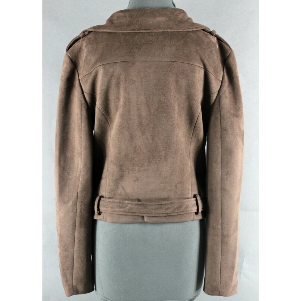 Romeo + Juliet Sz L Brown Gold Lined Polyester Blend Short Jacket - Picture 3 of 6